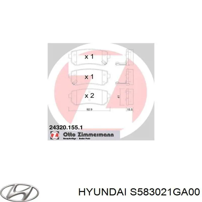 Pastillas traseras Hyundai/Kia S583021GA00