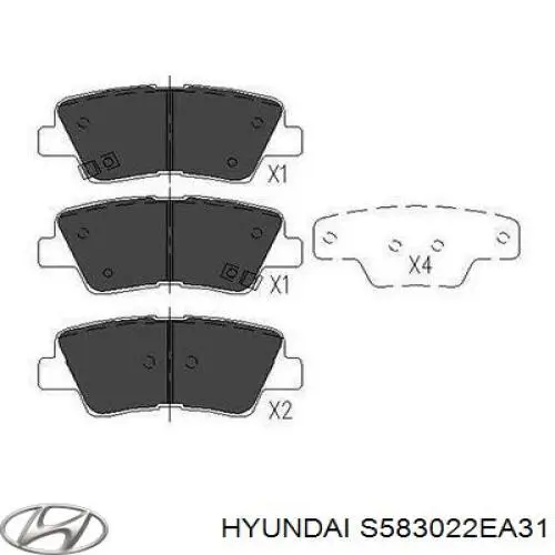 S583022EA31 Hyundai/Kia pastillas de freno traseras