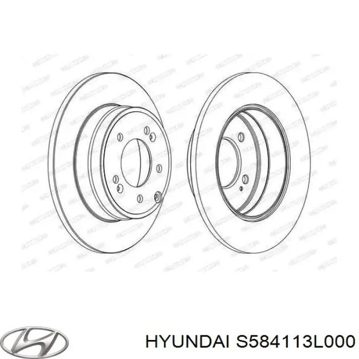 S584113L000 Hyundai/Kia disco de freno trasero