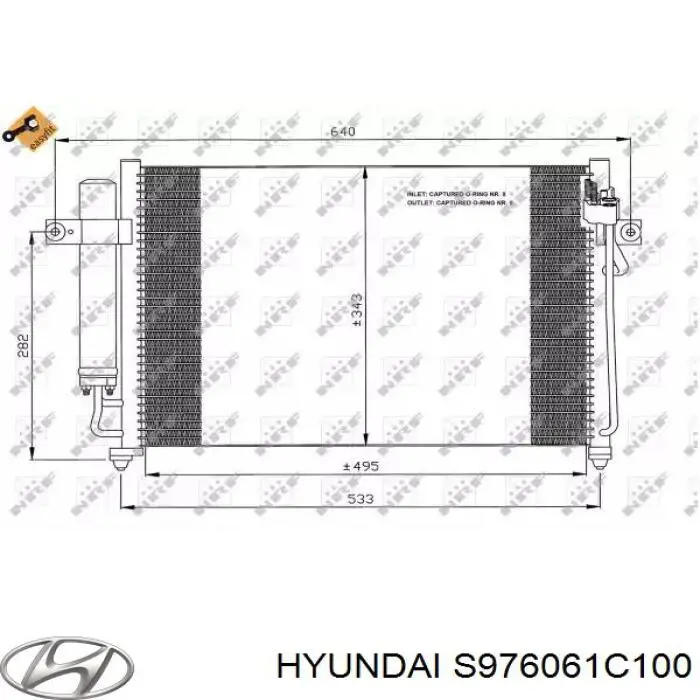 S976061C100 Hyundai/Kia condensador aire acondicionado