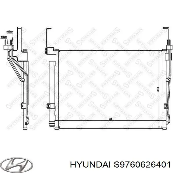 S9760626401 Hyundai/Kia condensador aire acondicionado