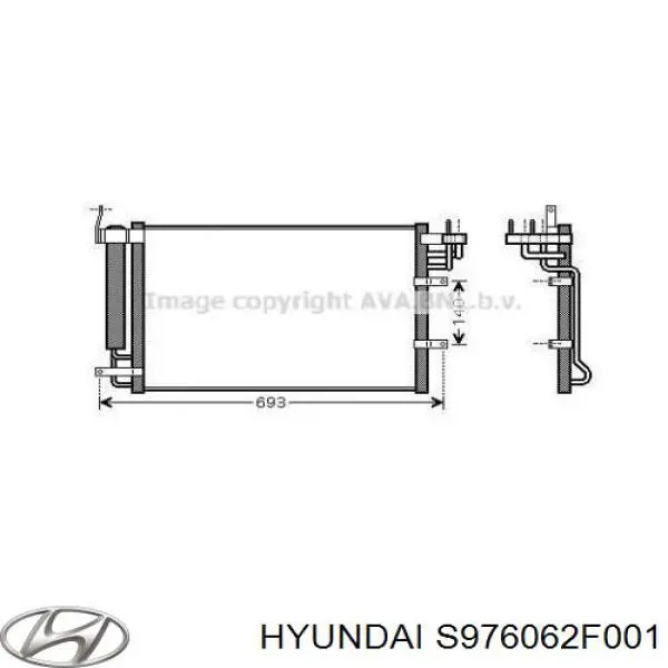 S976062F001 Hyundai/Kia condensador aire acondicionado
