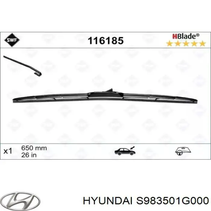 Comprar S983501G000 Hyundai/Kia Escobilla del limpiaparabrisas del lado del conductor