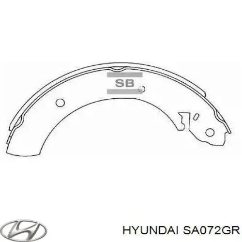 SA072-GR Hyundai/Kia zapatas de frenos de tambor traseras