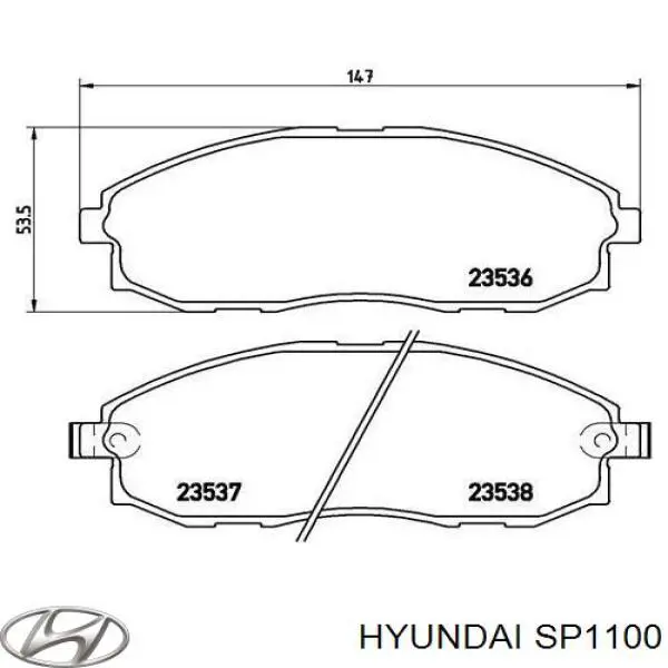 SP1100 Hyundai/Kia pastillas de freno delanteras