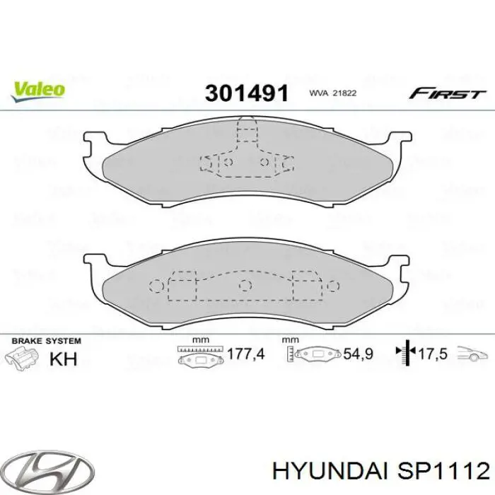 SP1112 Hyundai/Kia pastillas de freno delanteras