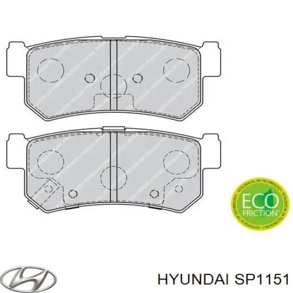 SP1151 Hyundai/Kia pastillas de freno traseras