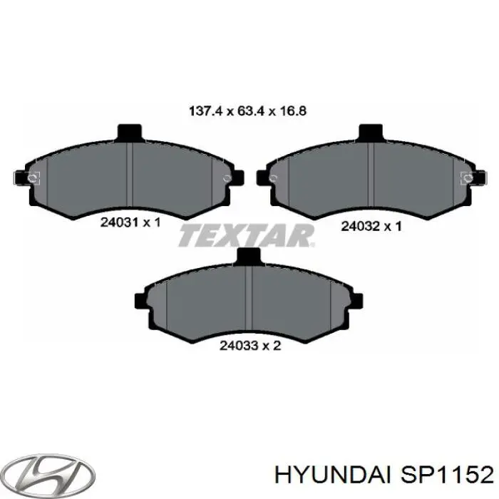 Comprar SP1152 Hyundai/Kia Pastillas delanteras de freno