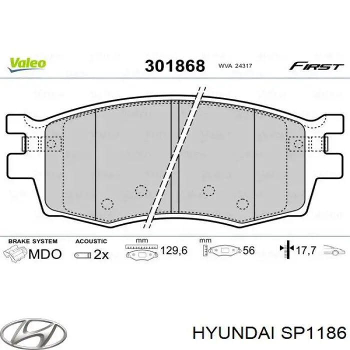 Comprar SP1186 Hyundai/Kia Pastillas delanteras de freno