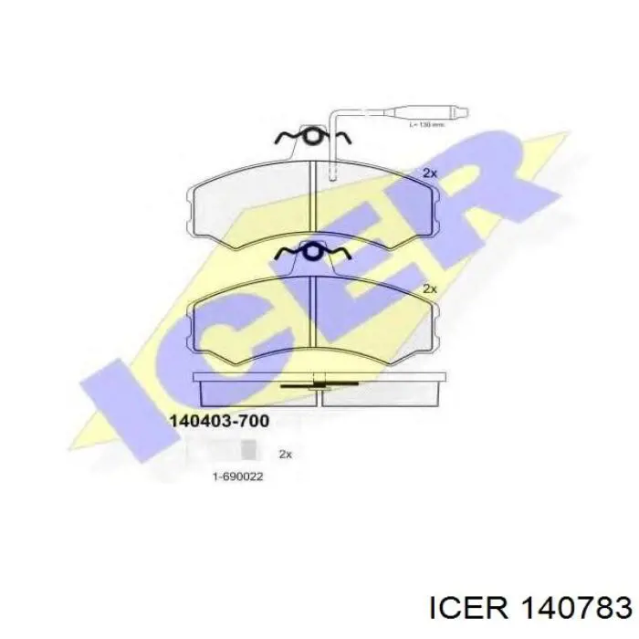 140783 Icer pastillas de freno delanteras