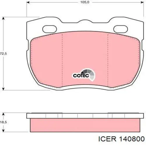 140800 Icer pastillas de freno delanteras