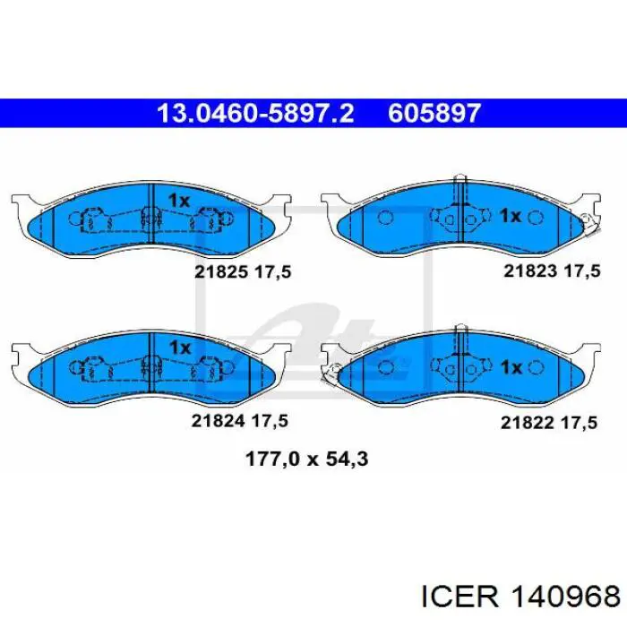 140968 Icer pastillas de freno delanteras