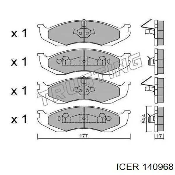 Pastillas de freno delanteras Jeep Grand Cherokee 1 Z