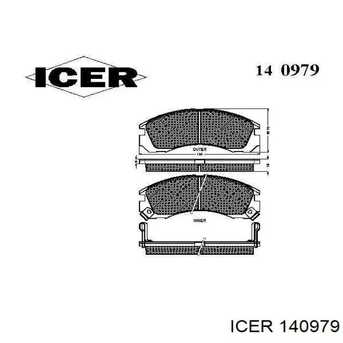 Pastillas de freno delanteras 140979 Icer