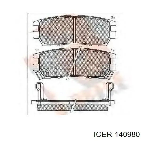 Pastillas de freno traseras 140980 Icer