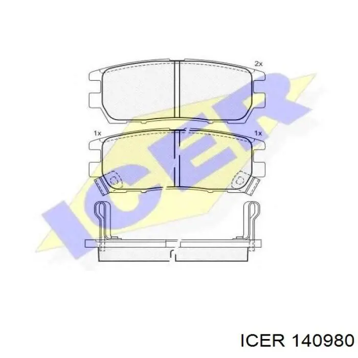 140980 Icer pastillas de freno traseras