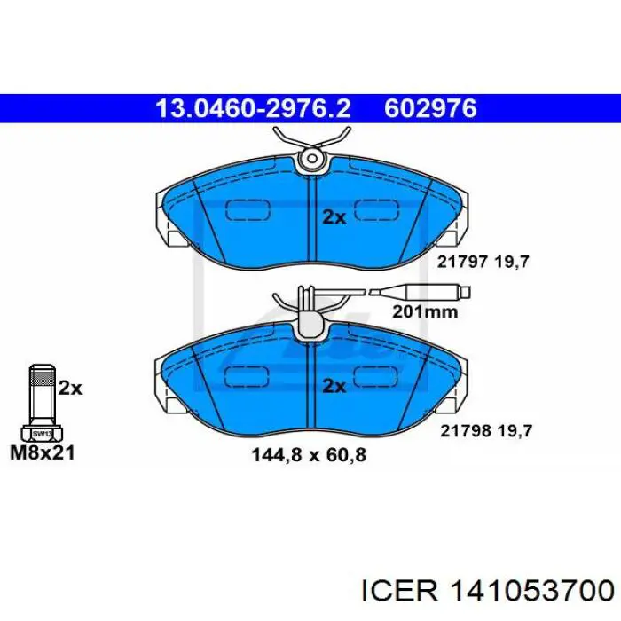 141053700 Icer Pastillas delanteras