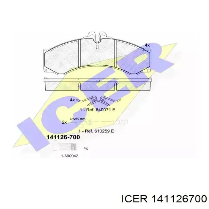 Comprar 141126700 Icer Pastillas delanteras de freno