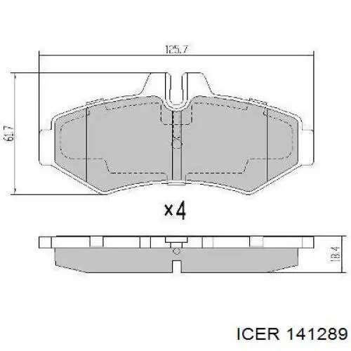 141289 Icer Pastillas freno traseras