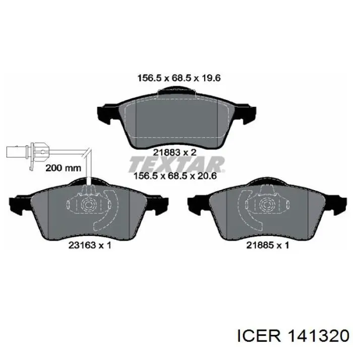 141320 Icer Pastillas delanteras