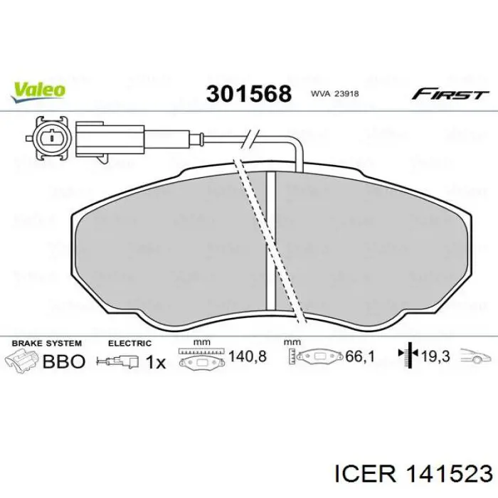 Pastillas de freno delanteras Fiat Ducato 2 230L