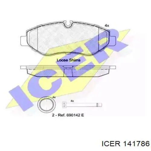 Pastillas de freno 141786 Icer