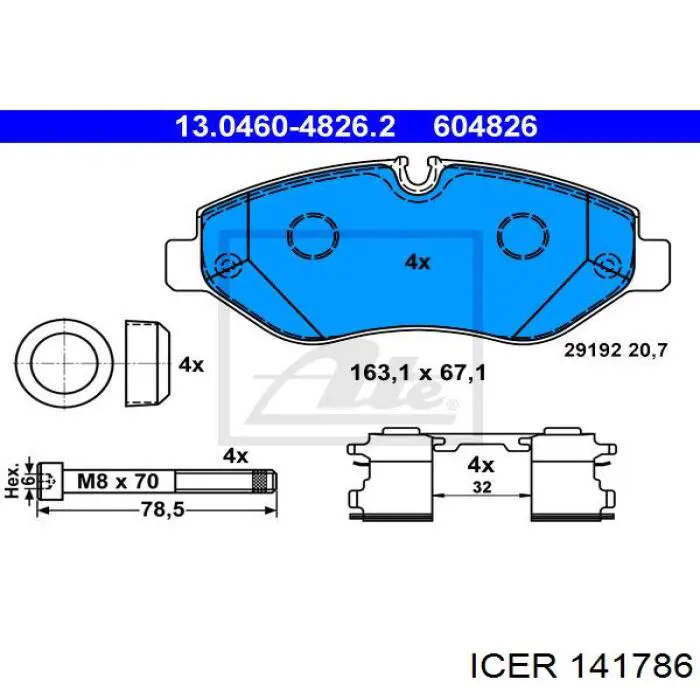 141786 Icer Pastillas delanteras