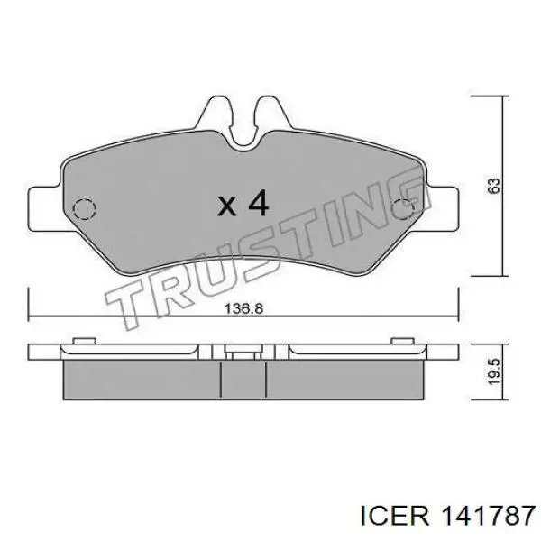 Comprar 141787 Icer Pastillas de freno traseras