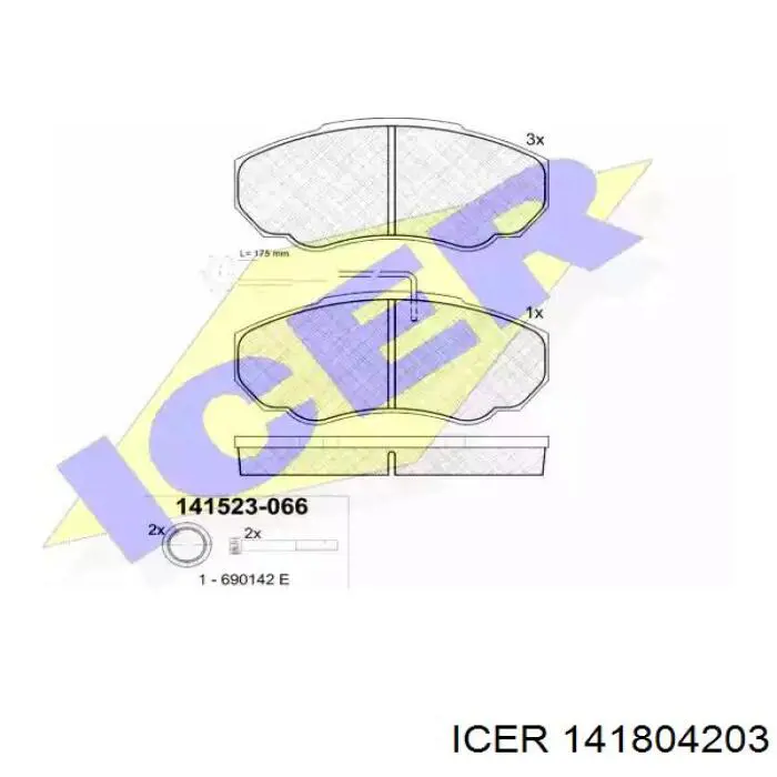 141804203 Icer Pastillas freno traseras
