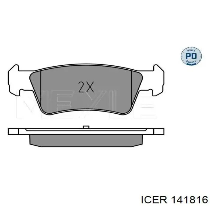 141816 Icer pastillas de freno traseras