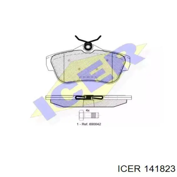 Pastillas de freno traseras 141823 Icer