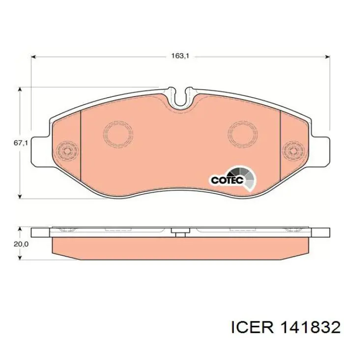 141832 Icer pastillas de freno delanteras