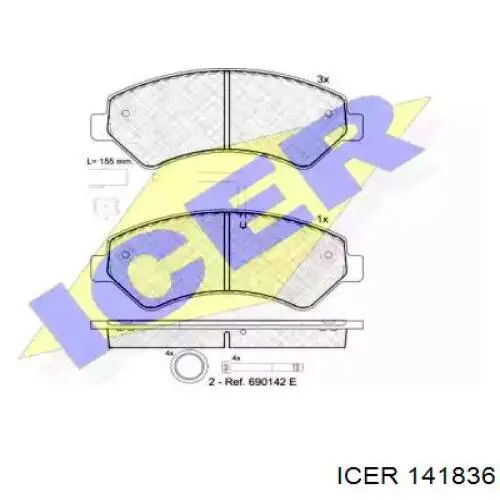 141836 Icer Pastillas delanteras