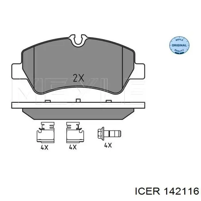 142116 Icer pastillas de freno traseras