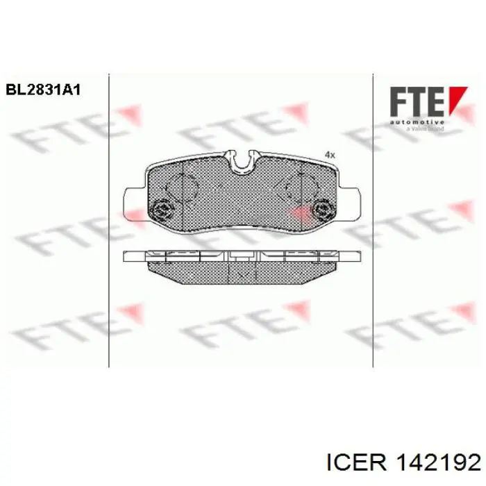 142192 Icer pastillas de freno traseras