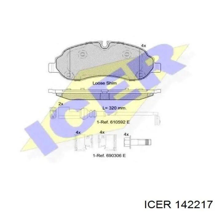 142217 Icer pastillas de freno delanteras