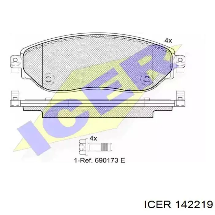 142219 Icer pastillas de freno delanteras