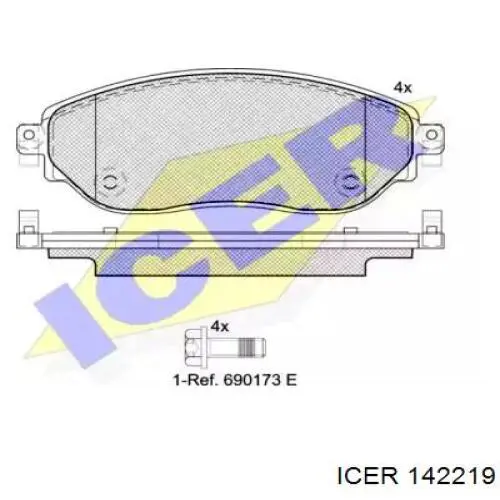 142219 Icer Pastillas delanteras