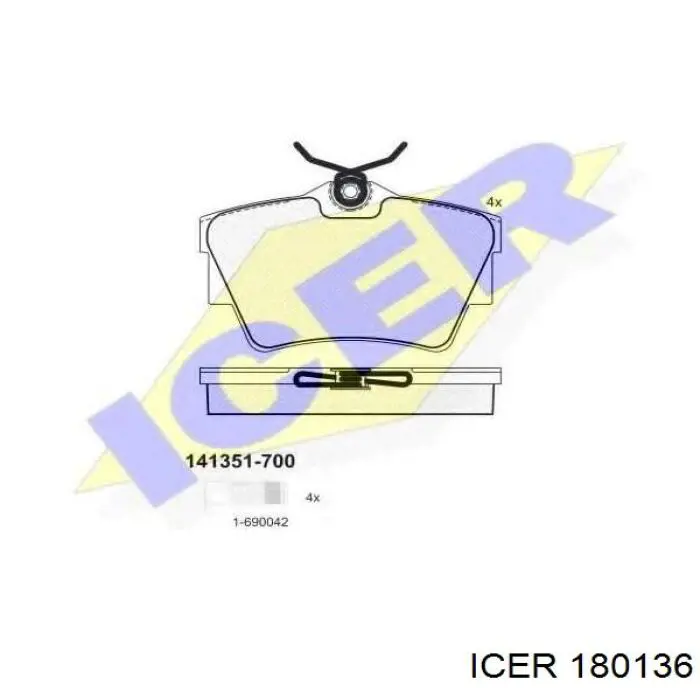 180136 Icer pastillas de freno delanteras