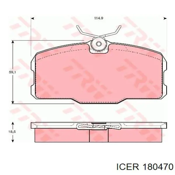 180470 Icer pastillas de freno delanteras