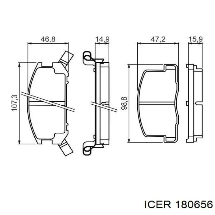 180656 Icer pastillas de freno traseras