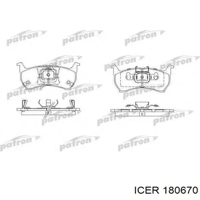 180670 Icer pastillas de freno delanteras