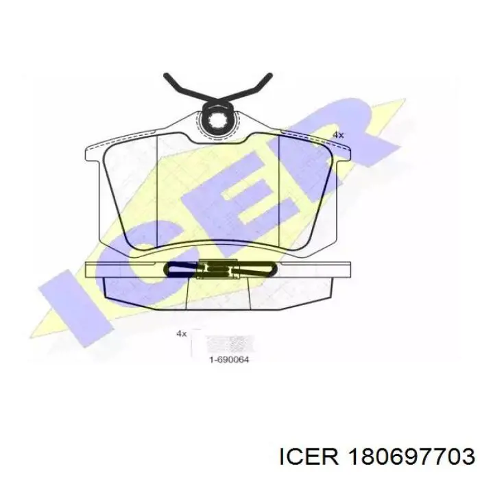 Pastillas de freno traseras 180697703 Icer
