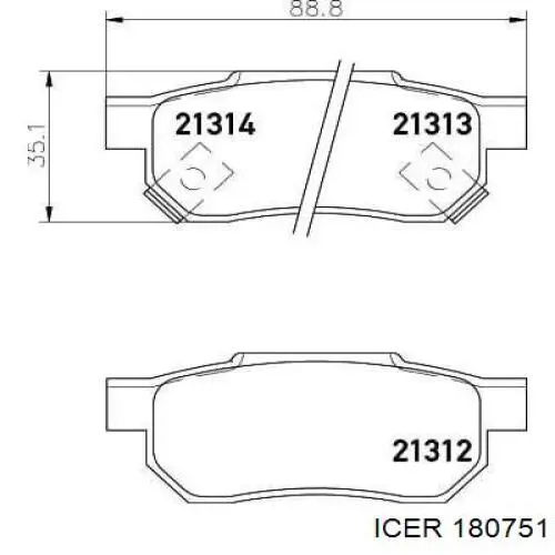 180751 Icer pastillas de freno traseras