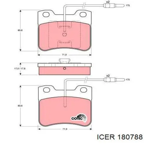 180788 Icer Pastillas delanteras