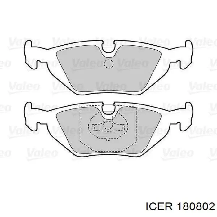 Pastillas de freno traseras 180802 Icer