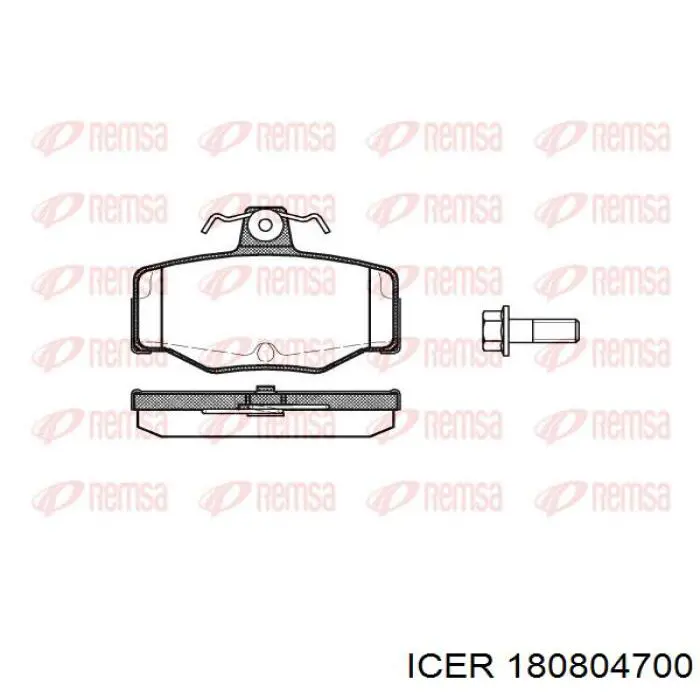180804700 Icer pastillas de freno traseras