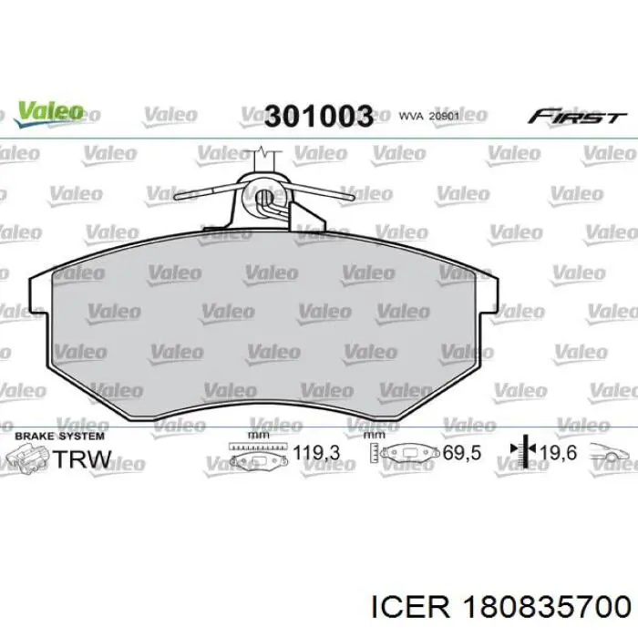 Pastillas de freno delanteras Seat Toledo 1 1L
