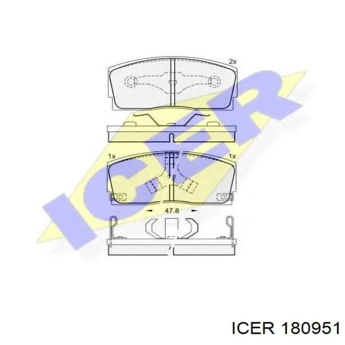 180951 Icer pastillas de freno delanteras
