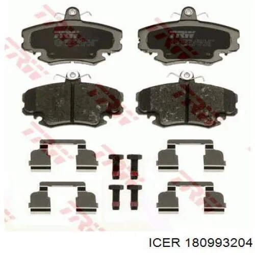 180993204 Icer pastillas de freno delanteras